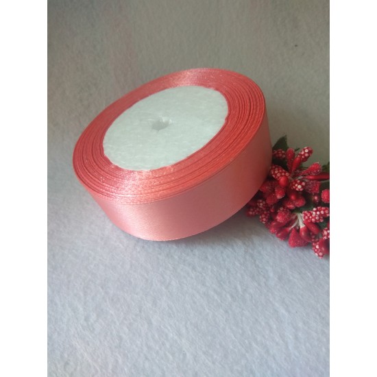 Лента атласная однотонная 2,5 см*25 ярдов, цена за 5 м